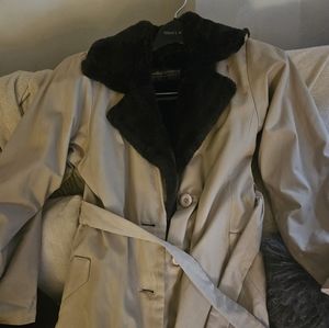 Maximillian Vintage sheared mink lined trench coat